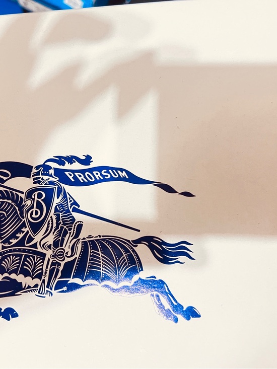 Burberry White and Blue Dust Bag with Knight Logo main image 1